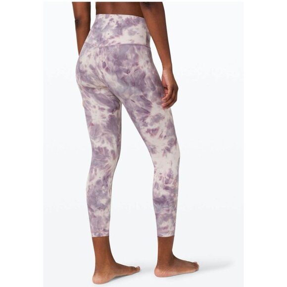 Lululemon Align Pant 25" *Diamond Dye Tie Dye Pink Bliss Graphite Purple Size 6 - Picture 1 of 4